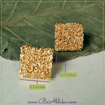 Square mesh earrings   3