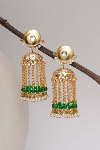 Golden crescent jhumki