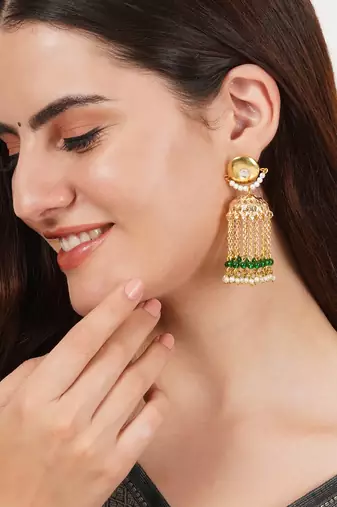 Golden crescent jhumki