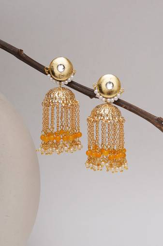 Golden crescent jhumki