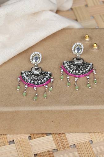 Intricate handcrafted d drop earrings