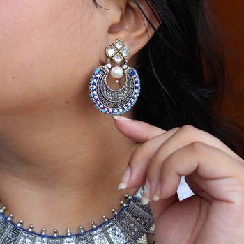 Kundan stud classic chand baliyan 2
