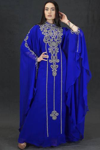 SALE Luxury Bedded Crystal Work Moroccan Dubai Kaftans Wedding Bridesmaid Dress