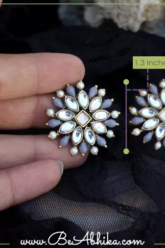 Pearl twirl grey  earrings