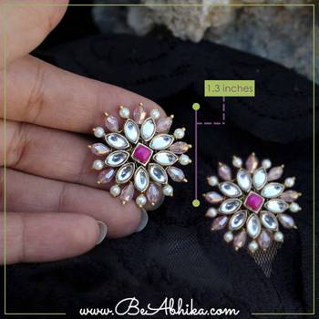 Pearl twirl pink earring 3