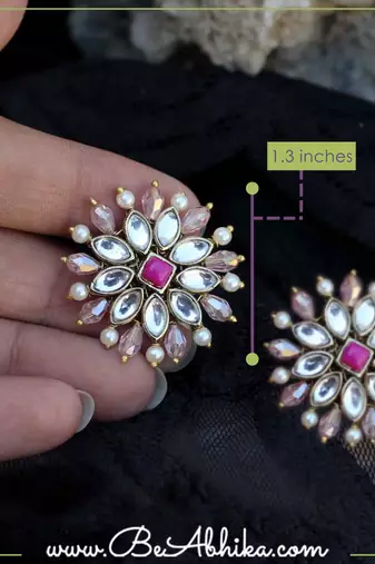 Pearl twirl pink earring