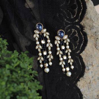 Blues hues long earrings 1