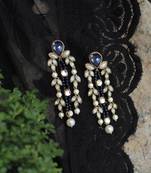 Blues hues long earrings