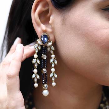Blues hues long earrings 2
