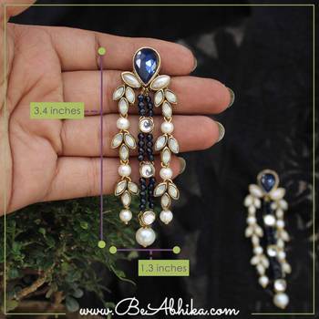 Blues hues long earrings 3
