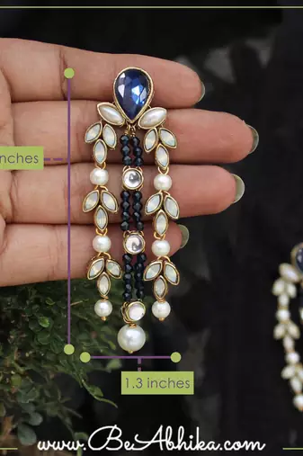 Blues hues long earrings