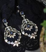 Blues hues long earrings