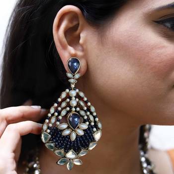 Blues hues long earrings 2