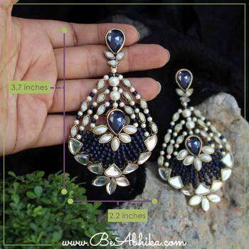 Blues hues long earrings 3
