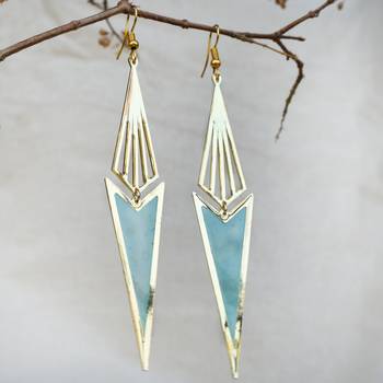Icicle blue resin earrings 1