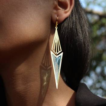 Icicle blue resin earrings 2