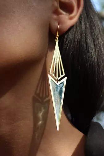 Icicle blue resin earrings