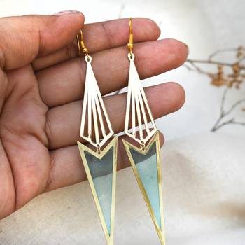 Icicle blue resin earrings 3