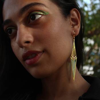 Icicle blue resin earrings 4