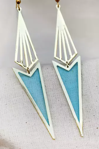 Icicle blue resin earrings