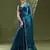 teal silk blend swaroski work saree with unstitched blouse