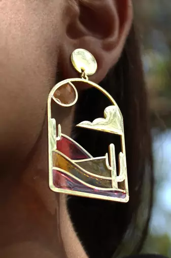 Sun-kissed sands resin earrings