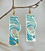 Beachy waves blue resin earrings
