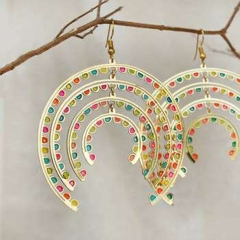 Colors of season resin colorful earrings 3