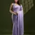 lavender silk blend swaroski work saree with unstitched blouse
