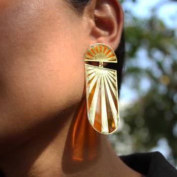 Sun shine resin earrings 4