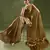 Women's gold silk blend swaroski work saree with unstitched blouse piece
