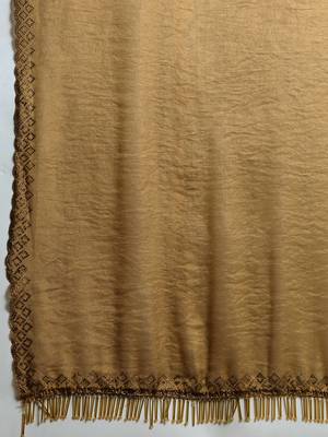 Women's gold silk blend swaroski work saree with unstitched blouse piece 5