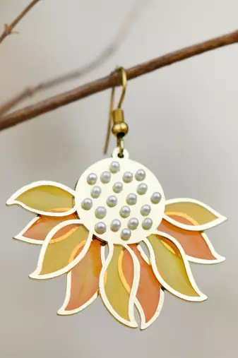 Sunflower resin earrings