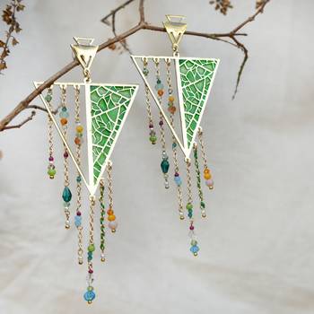 Leafy affair resin earrings 1