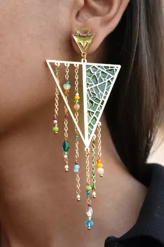 Leafy affair resin earrings