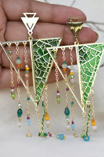 Leafy affair resin earrings