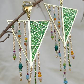 Leafy affair resin earrings 5