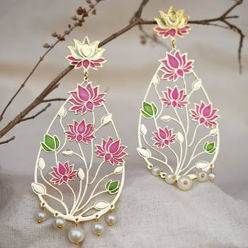 Lotus flower resin earrings 1