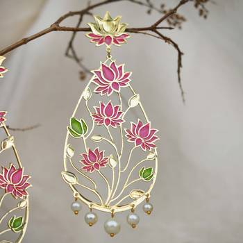 Lotus flower resin earrings 3