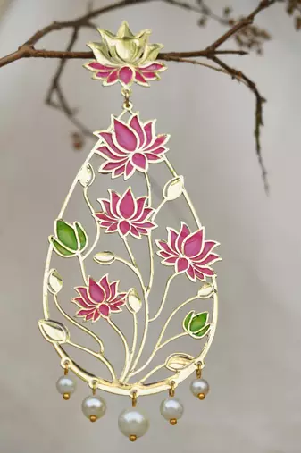 Lotus flower resin earrings