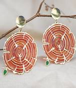 Wooden bark resin earrings