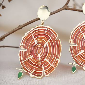Wooden bark resin earrings 3