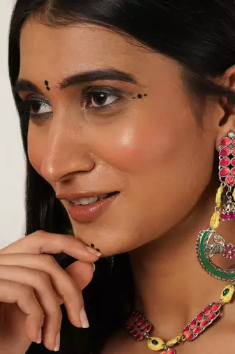 Peacock charm multicolor statement earrings