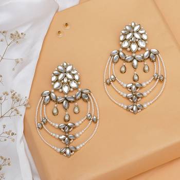 Classic kundan and pearl drop chandbali 1