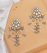 Classic kundan and pearl drop chandbali