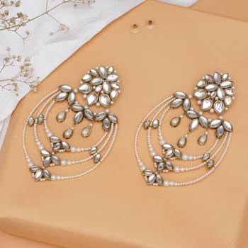 Classic kundan and pearl drop chandbali 3