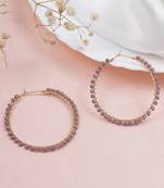 Beaded hoop earrings ( purple )