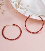 Beaded hoop earrings ( red)
