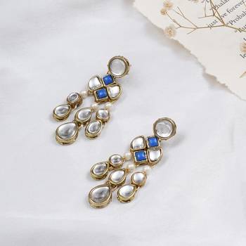 Droopy kundan earrings 1