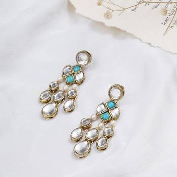 Droopy kundan earrings 1